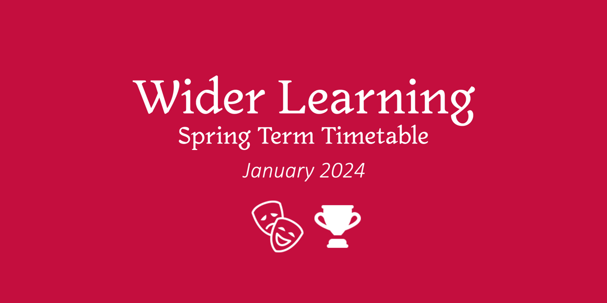 Image of Wider Learning Timetable - January 2024